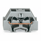 261-351 to 261-356 - Space-saving, 4-conductor end terminal block, without push-buttons, without protruding snap-in mounting foot, 1-pole, for terminal strips with snap-in mounting feet, 2.5 mm², CAGE CLAMP®
