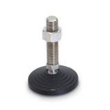 GN 344.7 Leveling Feet, Threaded Stud Stainless Steel, Foot Antistatic ESD Plastic