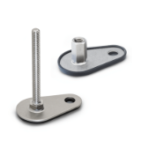 GN 43 Leveling Feet, Stainless Steel, with Fixing Lug, Drop Shape