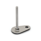 GN 45 Leveling Feet, Stainless Steel AISI 316 L, with Fixing Lug, Drop Shape