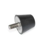 GN 254 Buffers with Threaded Stud, Stainless Steel
