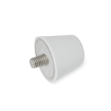 GN 256 Silicone Buffers with Threaded Stud, Stainless Steel