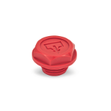 GN 740.2 Threaded Plugs, Plastic, Red / with DIN-Drain Symbol