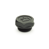 GN 747 Threaded Plugs with DIN-Re-Fill Symbol, Seal Overlying, Plastic