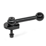 GN 918.2 - Clamping Bolts, Steel Downward Clamping, Screw from the Back, Type GVB with ball lever, straight (serration)