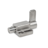 GN 722.6 - Indexing Plungers, Stainless Steel, with Flange for Surface Mounting, with Rest Position, with Latch, Type E, with latch, with rest position