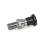 GN 824 - Indexing Plungers, Stainless Steel, with Chamfered Pin, Type C with rest position, without lock nut